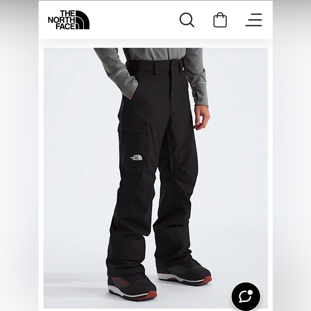 The North Face Men’s Freedom insulated Black Cargo Snowsport collection Pants